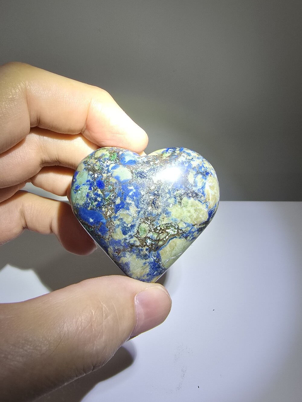 Shattuckite with Malachite Crystal Heart